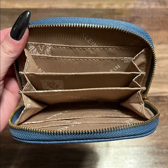 Anne Klein Navy Wallet with Gold Details - Picture 8 of 9